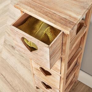 Home Source Hartsmere 4 Drawer Tallboy Chest Storage Unit - Natural - Natural by Home Source