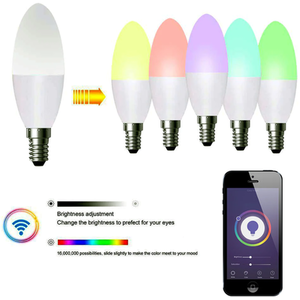 Smart Wi-Fi E14 LED Candle Bulb 5W, RGBWWW, Dimmable - Neutral by EnerJ Smart