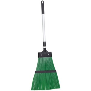 Outdoor Garden Bristled Brush Rake with Extendable Handle - Green by JVL