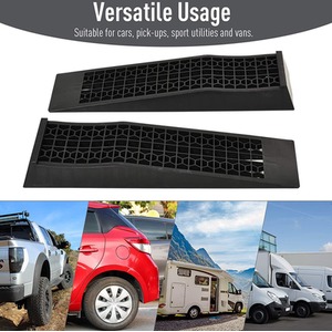 HOMCOM Pair of 2 Low Entrance Plastic Curb Ramps - Black by HOMCOM