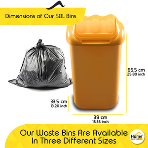 Lift Recycle Plastic Waste Bin 15-30-50L by Home Centre