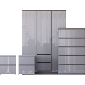 Vida Designs Glinton 4 Piece FSC Bedroom Set - Grey by Vida Designs