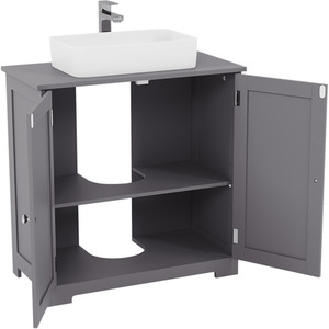 Priano 2 Door Under Sink Cabinet - Light Grey by Vida Designs