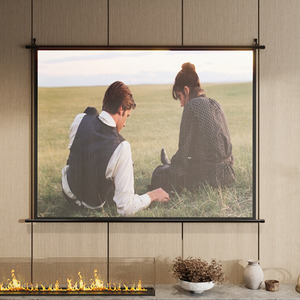 Indoor Portable Black Backed Projector Screen - Black / 174.5cm by Livingandhome