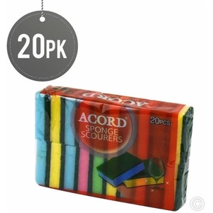 20Pcs Colourful General Purpose Cleaning Sponge with A Scourer Layer - multicolour by UMKY