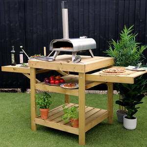 Wooden Pizza Oven BBQ Table Pressure Treated - Brown by Waltons