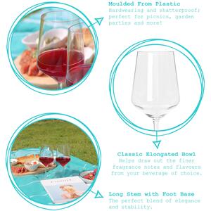 Reusable Plastic Wine Glasses - 500ml - Clear / 12 by Argon Tableware
