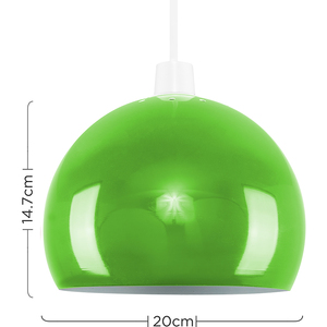 Retro Green Arco Style Dome Ceiling Pendant Light Shade - Green by ValueLights