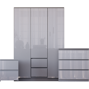 Vida Designs Glinton 3 Piece FSC Bedroom Set - Grey by Vida Designs