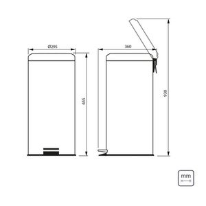 Tramontina Stainless Steel Pedal Bin - Silver / 30l by Tramontina