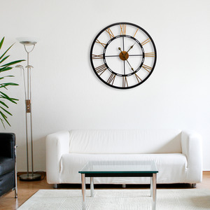 Large Metal Oversized Roman Numerals Wall Clock by WALPLUS