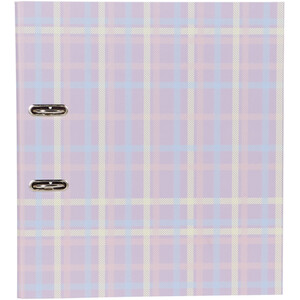 Lilac Check Lever Arch - Purple