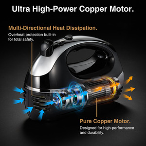 300W Electric Hand Mixer with 3 Attachments by VonShef