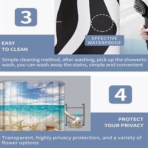 Starfish Printing Shower Curtain