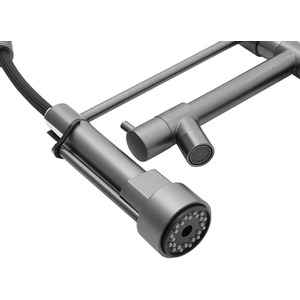 Kitchen Tap with Pot Filler and Pull-Down Spring Nozzle - Grey by Livingandhome