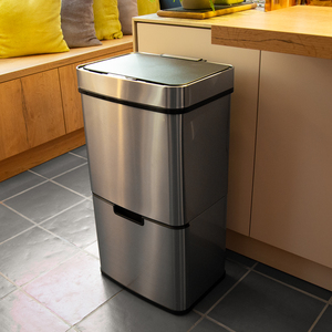 Charles Bentley Triple Compartment 62L Sensor Bin - Silver by Charles Bentley