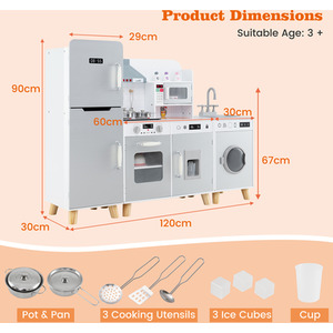 3 in 1 Kitchen Toy Kids Kitchen Playset by Costway