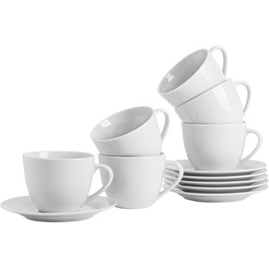 Classic White Cappuccino Cup and Saucer Set - 320ml by Argon Tableware