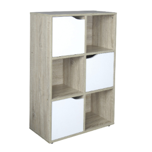Saturn Six Hole Shelving Unit - Brown/White
