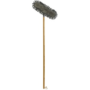 Natural Bamboo and Chenille Flat Floor Mop - Neutral by JVL
