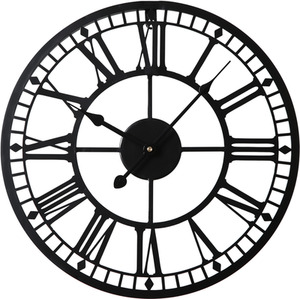 Vintage Wall Clock - Black - Black by Home Garden Direct