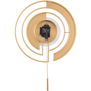 18 Inch Modern Decorative Non-Ticking Wall Clock with Pendulum - Gold + Black by Livingandhome