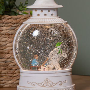 Light up The Snowman and Snowdog Christmas Water Spinner with LEDs - White by Samuel Alexander