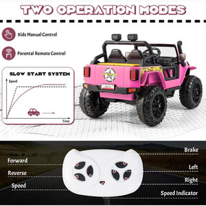 Kids Electric Ride on Car with Music - Pink by Costway