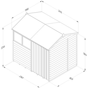 4LIFE Reverse Apex Shed 8x6 - Without Base / 2 / No Installation by Forest Garden