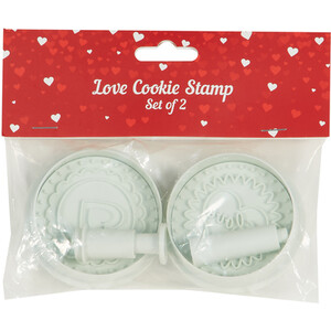 Set of 2 Valentines Cookie Stamp - Grey
