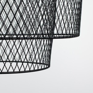 Retro Matt Black Mesh Design 2 Tier Ceiling Pendant Light Shade - Black by ValueLights