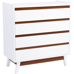 4-Tier Bedroom Chest Storage Cabinet - White / 80cm by Livingandhome