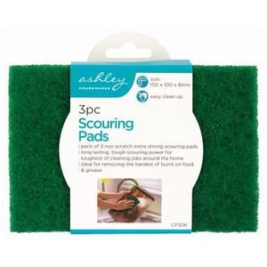 Heavy-Duty Scouring Pads - Green - Pack of 3 - Green by Ashley