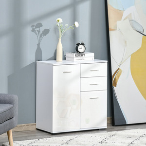 HOMCOM Modern High Gloss Sideboard - White by HOMCOM