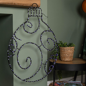 Christmas Bauble with 245 LEDs in Red and White - Black by Samuel Alexander