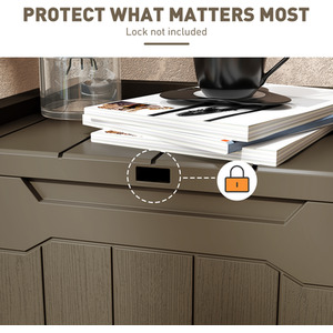 HOMCOM 107 L Plastic Storage Chest with Lock Hole Handles by HOMCOM