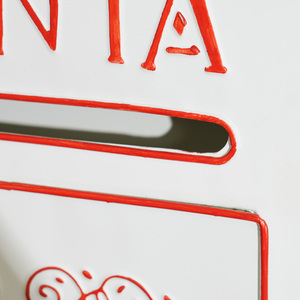 HOMCOM Christmas Post Box Wall Mounted Letters to Santa Mailbox - White by HOMCOM