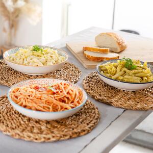 22cm Hand-Printed Pasta Bowl Pack of 6 - Multi by Nicola Spring