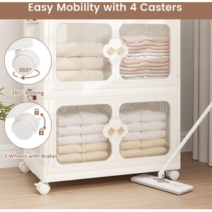 159L Storage Bins with Lid - White by Costway