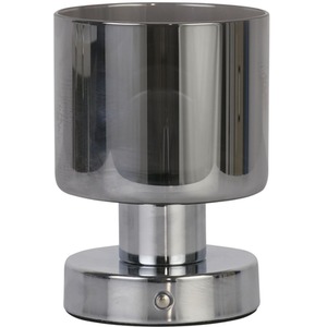 Rechargeable Chrome Smoke Glass Table Lamp - Silver by Lighting Collection
