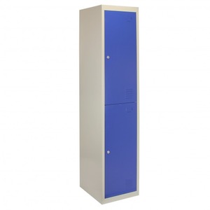 Metal Storage Lockers - Two Doors, Flatpacked - Blue by Monstershop