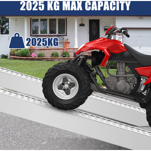 Trailer Ramp Universal Vehicle Loading Ramp with Extension Plate - Silver by Costway