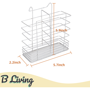 Two Tier Dish Drainer Drying Rack - Chrome by B Living