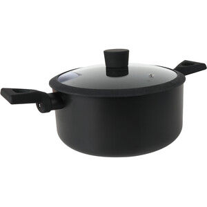 Ayano Soft Touch Non Stick Saucepan with Lid - Black / 20cm by Kitchenmaster