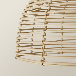 Lobster Pot Wicker Rattan Ceiling Pendant Light Shade - Cream by ValueLights