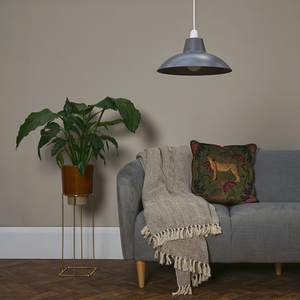 Civic Pair of Dark Grey Ceiling Pendant Shade - Grey by ValueLights