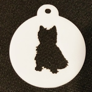 Dog Themed Coffee Stencil - White / West Highland Terrier (Westie) by Pet Mirrors