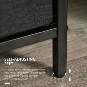 HOMCOM 3 Drawer Storage Chest Unit Home with Shelves Home Living Room Bedroom - Black by HOMCOM