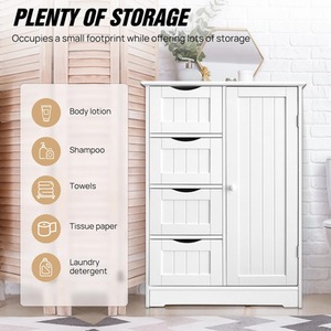 Bathroom Floor Cabinet With 4 Drawers - Whtie by Wyld and Coco