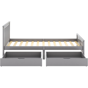 Wooden Solid Pine Storage Bed - Grey by Abrihome